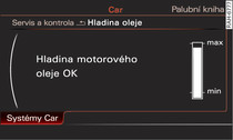 Infotainment: ukazatel hladiny oleje